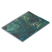 Carnet Marbre vert foncé : texture luxueuse. (Côté gauche)