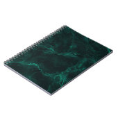 Carnet Marbre vert foncé, texture transparente. (Côté gauche)