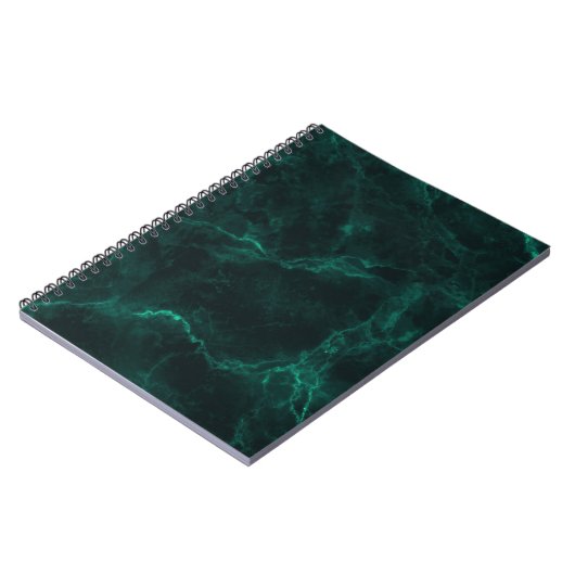 Carnet Marbre vert foncé, texture transparente. (Côté gauche)