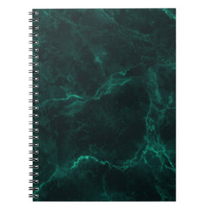 Carnet Marbre vert foncé, texture transparente.