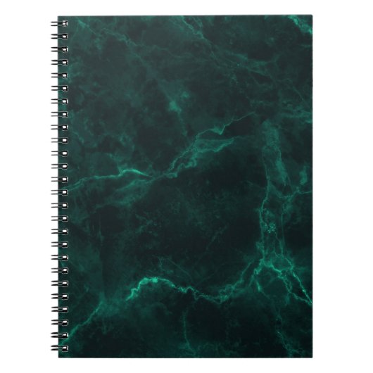 Carnet Marbre vert foncé, texture transparente. (Devant)