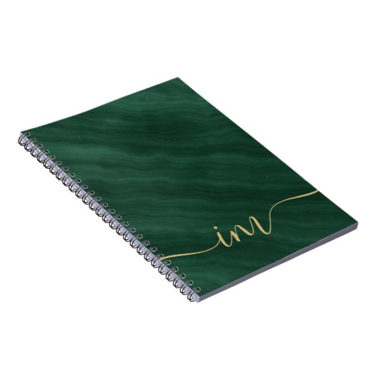Carnet Marbre vert moderne Abstrait avec or - (Côté Droit)