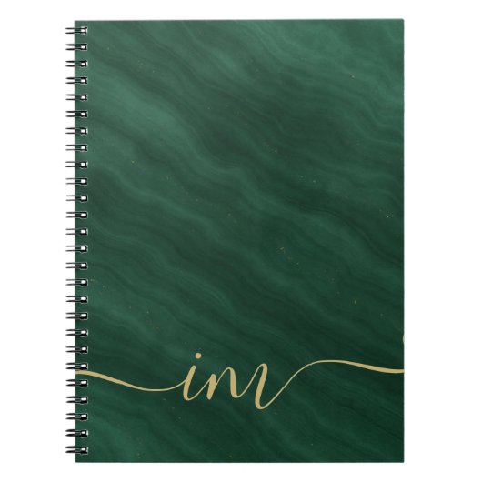 Carnet Marbre vert moderne Abstrait avec or - (Devant)