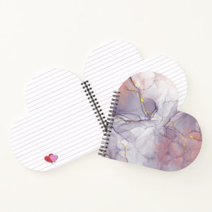 Carnet Marbre violet et or