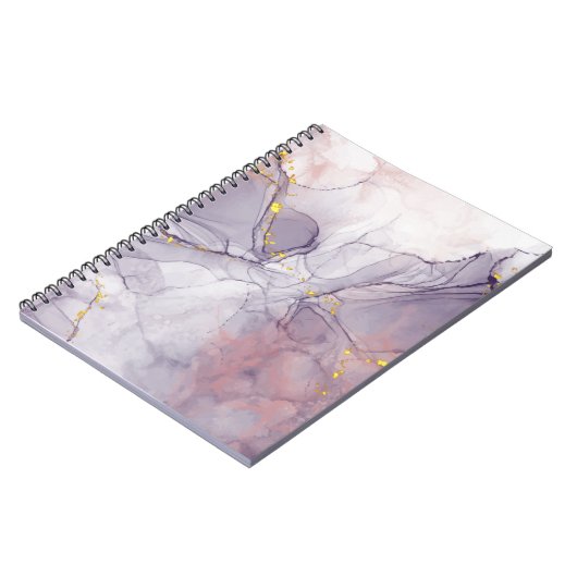 Carnet Marbre violet et or (Côté gauche)