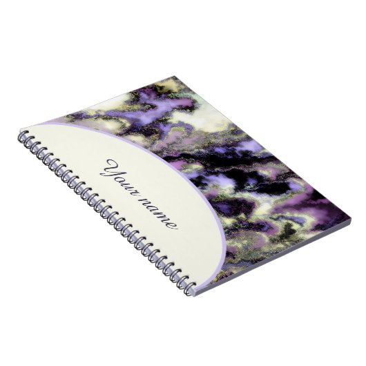 Carnet Marbre violet personnalisé (Côté Droit)