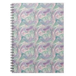 Carnet Marbre Violet Sarcelle Abstrait Tourbillon Esthéti