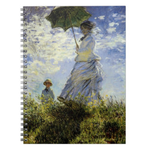 Carnet Marche, dame avec un Parasol