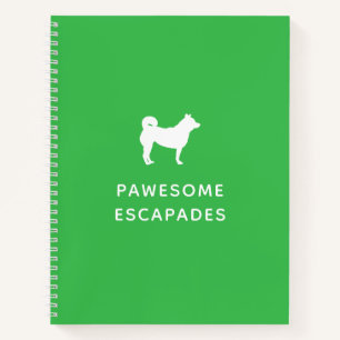 Carnet Marcheuse de chien et souris d'animal vert