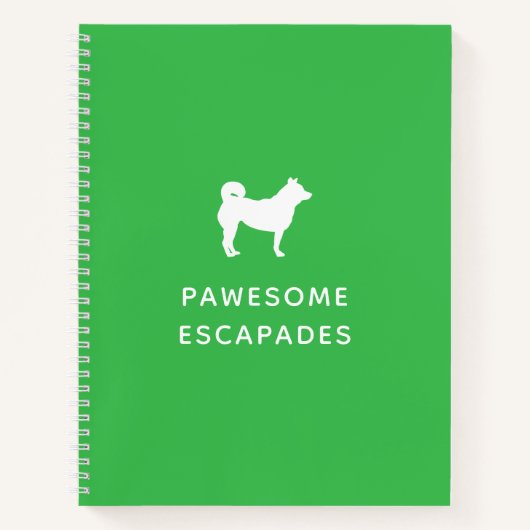 Carnet Marcheuse de chien et souris d'animal vert (Devant)