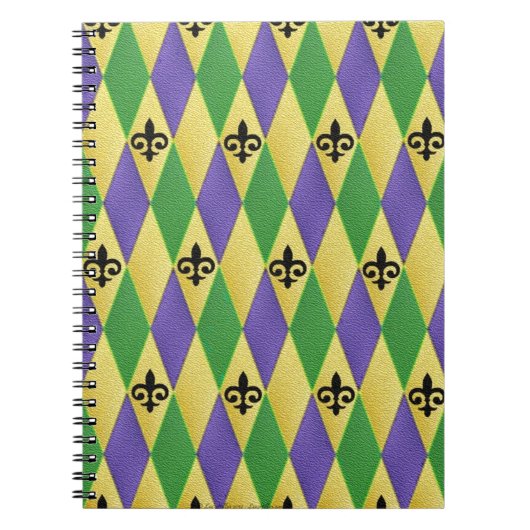 Carnet Mardi Gras Arlequin Fleur De Lis (Devant)