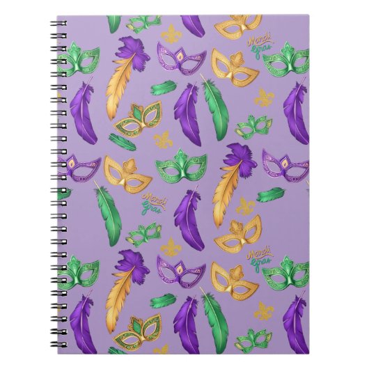 Carnet Mardi Gras coloré à motifs  (Devant)