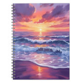 Carnet Marée Violette | Couché de Soleil Violet Peinture (Devant)