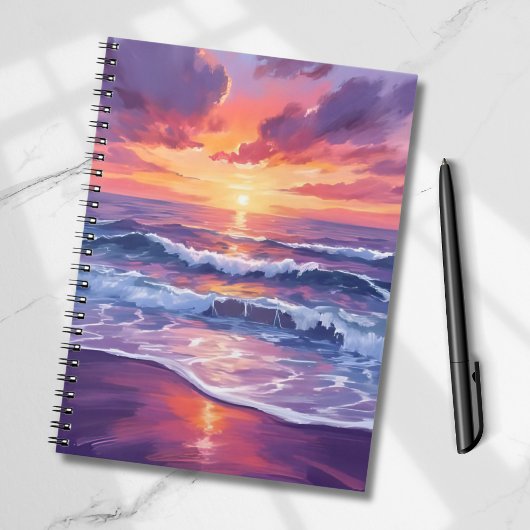 Carnet Marée Violette | Couché de Soleil Violet Peinture