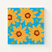 Carnet Marguerite à main jaune soleil sur Aqua (Dos)