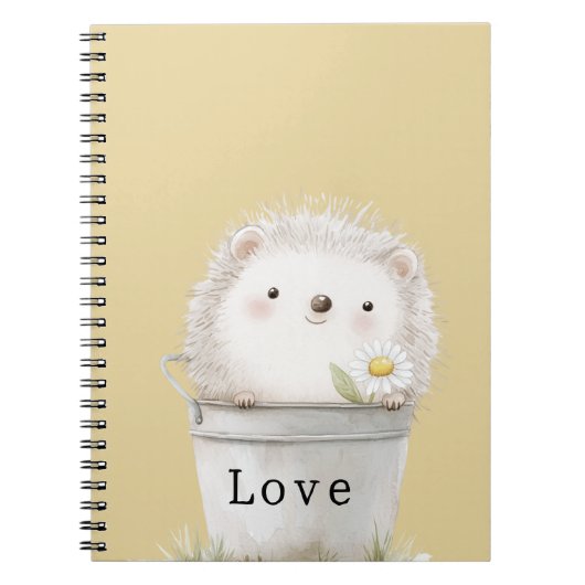 Carnet Marguerite Fleur de Pissenlit Jaune Doré Hérisson (Devant)