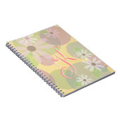 Carnet Marguerites blanches et roses et monogramme de (Côté Droit)