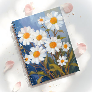 Carnet Marguerites blanches fleurs aquarelles peintes