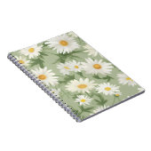 Carnet Marguerites blanches sur Sage Green (Côté Droit)