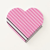 Carnet Marguerites rayées sur le gris noir rose français  (Dos)