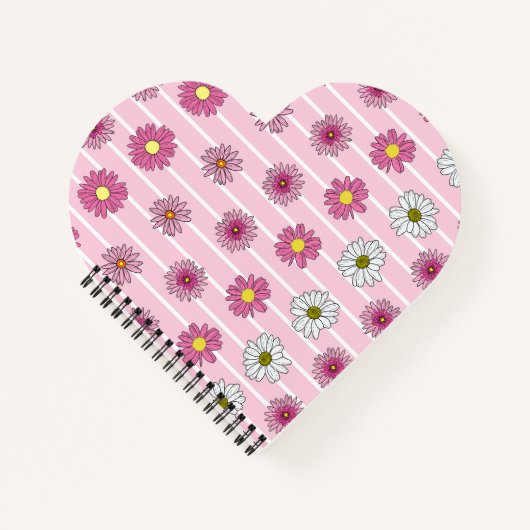 Carnet Marguerites rose et blanc Fleur sauvage Whimsy (Devant)