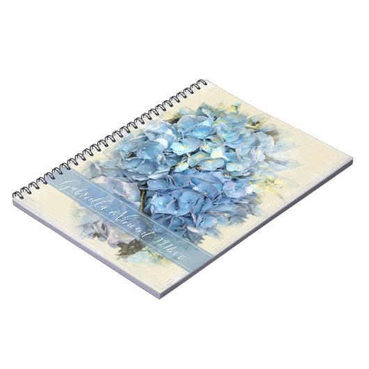 Carnet Mariage à fleurs Blue Hydrangea (Côté gauche)