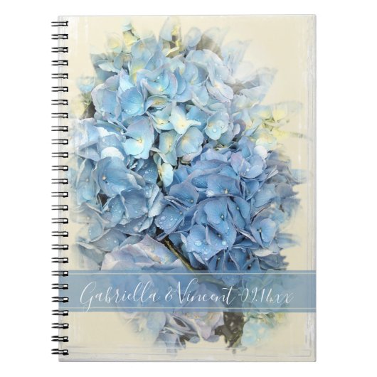 Carnet Mariage à fleurs Blue Hydrangea (Devant)