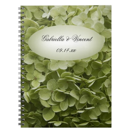 Carnet Mariage à fleurs Green Annabelle Hydrangea (Devant)