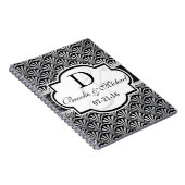Carnet Mariage Art déco Vintage Noir & Argent (Côté Droit)