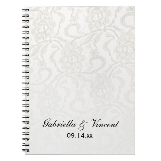 Carnet Mariage blanc dentelle (Devant)