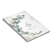 Carnet Mariage Botanique à Paillettes d'Or Eucalyptus (Côté Droit)