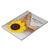 Carnet Mariage campagnard rustique de tournesol et dentel (Côté gauche)