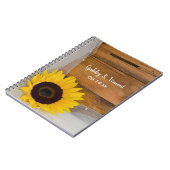 Carnet Mariage campagnard rustique tournesol et voile (Côté gauche)