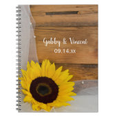 Carnet Mariage campagnard rustique tournesol et voile (Devant)