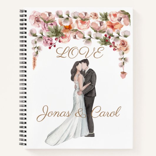 Carnet Mariage d'amour personnalisé Modifier dans le papi (Devant)