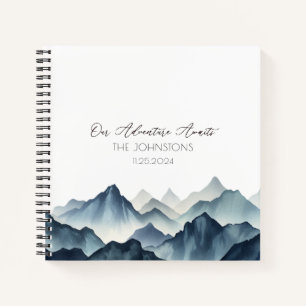 Carnet Mariage d'aquarelle Dark Blue Mountain