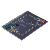 Carnet Mariage de automne d'hiver Peacock Blue Burgundy (Côté gauche)