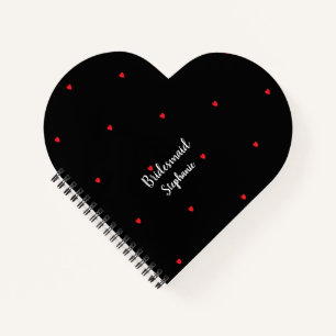 Carnet Mariage de Bridesmaid Red Heart Motifs Cool Cadeau