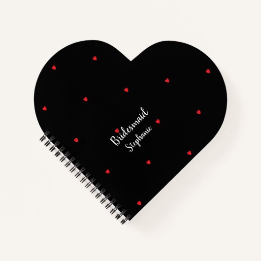 Carnet Mariage de Bridesmaid Red Heart Motifs Cool Cadeau (Devant)
