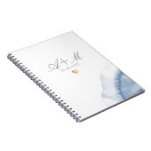 Carnet Mariage de détails de couleur d'eau bleue (Côté Droit)