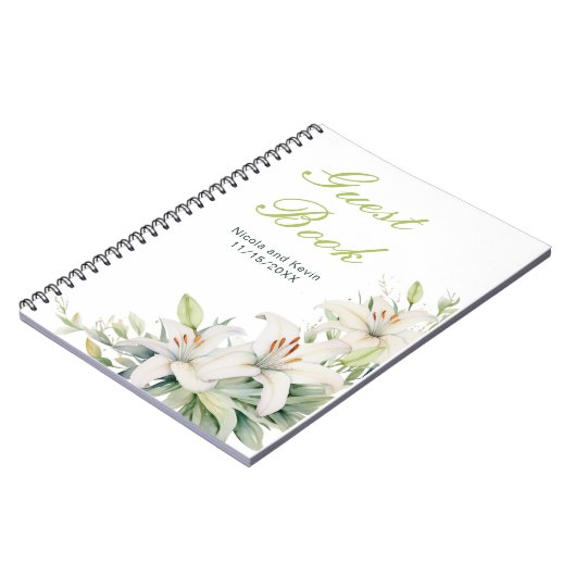 Carnet Mariage de fleurs blanches (Côté gauche)