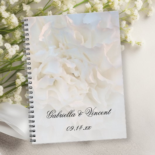 Carnet Mariage de fleurs de carnation blanche