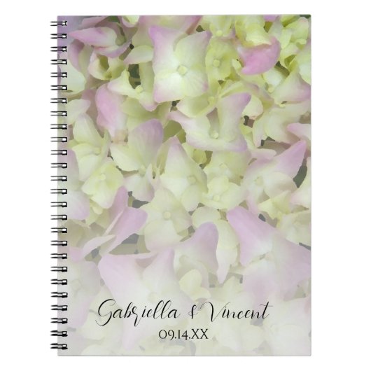 Carnet Mariage de fleurs d'Hydrangée presque roses (Devant)