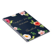 Carnet mariage de fleurs marine et or aquarelle (Côté Droit)