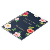 Carnet mariage de fleurs marine et or aquarelle (Côté gauche)