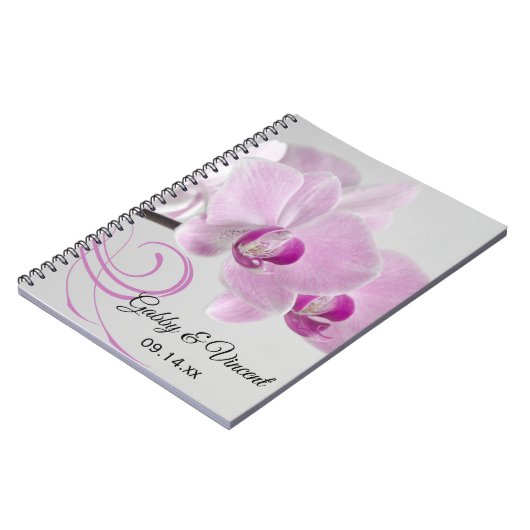 Carnet Mariage de l'élégance de l'orchidée rose (Côté gauche)