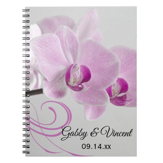 Carnet Mariage de l'élégance de l'orchidée rose (Devant)