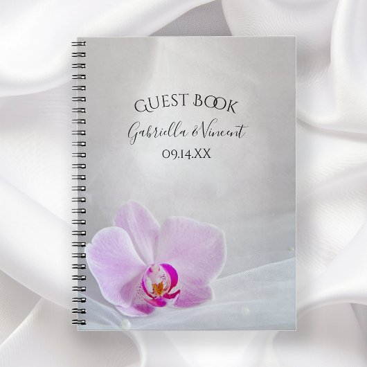 Carnet Mariage de l'orchidée rose et du voile blanc