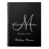 Carnet Mariage de monogramme noir gris (Devant)