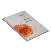 Carnet Mariage de Rose orange et perles blanches (Côté Droit)